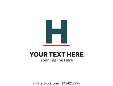 alphabetical h letter logo creative design in flat style with color