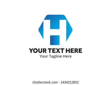 alphabetical h letter logo creative design in flat style with color