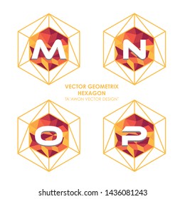 Alphabetical hexagon vector - Vector logo letter M N O P concept illustration