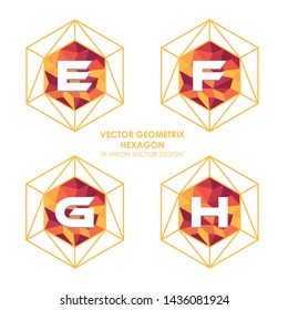 Alphabetical hexagon vector - Vector logo letter E F G H concept illustration