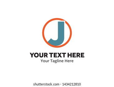 alphabetical j letter logo creative design in flat style with color