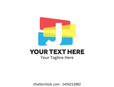alphabetical j letter logo creative design in flat style with color