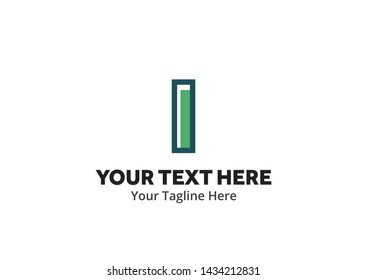 alphabetical i letter logo creative design in cartoon style with color