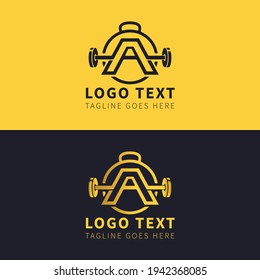 Alphabetical letter a logo with a golden style color Free Vector