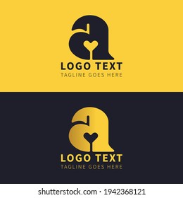 Alphabetical letter a logo with a golden style color Free Vector