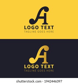 Alphabetical letter a logo with a golden style color Free Vector