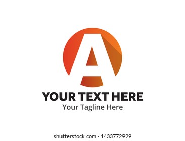 alphabetical logo creative design in flat style with color