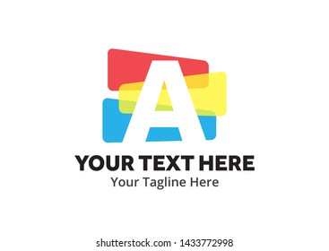 alphabetical logo creative design in flat style with color
