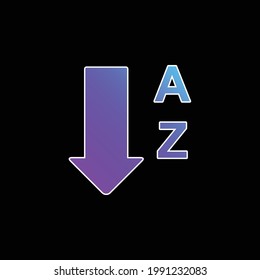 Alphabetical Order From A To Z blue gradient vector icon