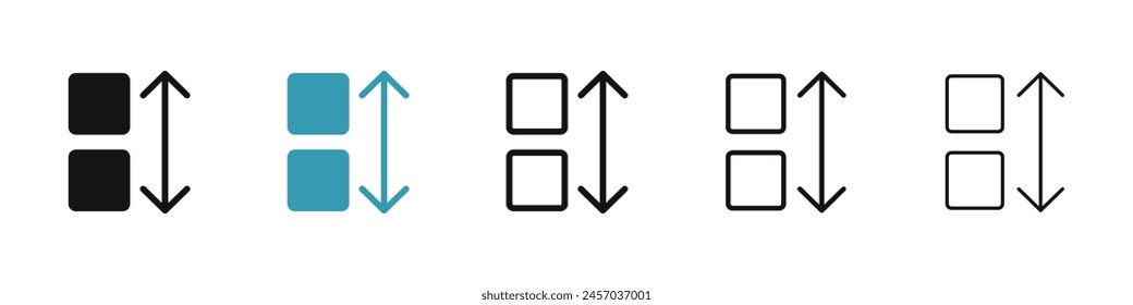 Alphabetical Organize Button Icon Set for App Layouts for UI Designs