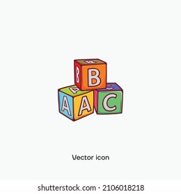 Alphabetical toy vector icon. Premium quality.