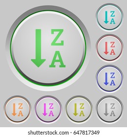 Alphabetically descending ordered list color icons on sunk push buttons