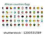Alphabetically sorted circle flags of Africa. Set of round flags. Vector Illustration.