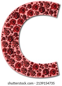 alphabets abc flower floral love romantic background name initials capitals english rose red romance filled fill