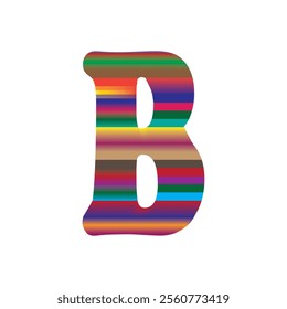 Alphabets B and Numbers icons vector