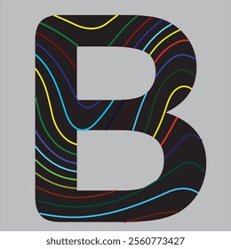 Alphabets B and Numbers icons vector