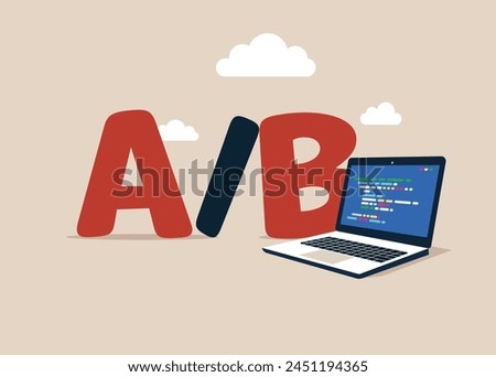 Alphabets A and B for testing. AB testing, market research to split user to test for user experience for website or application. Flat vector illustration