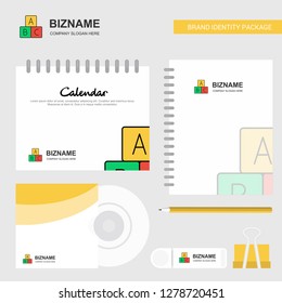 Alphabets blocks  Logo, Calendar Template, CD Cover, Diary and USB Brand Stationary Package Design Vector Template