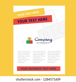 Alphabets blocks  Title Page Design for Company profile ,annual report, presentations, leaflet, Brochure Vector Background