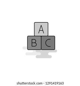 Alphabets blocks  Web Icon. Flat Line Filled Gray Icon Vector