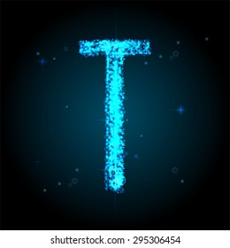 Alphabets  of blue glittering stars of Illustration 