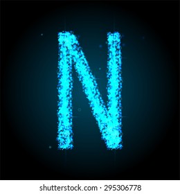 Alphabets  of blue glittering stars of Illustration 