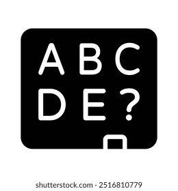 Alphabets of board, icon of class board, school board, english class