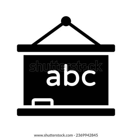 Alphabets of board, icon of class board, school board, english class