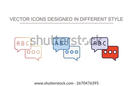 Alphabets Bubbles icon design with white background stock illustration