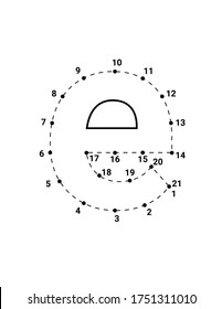 Alphabets character E lowercase connect the dots or dot to dots letter, Learning and educational activities game for kids, Vector illustration easy to customize it to fit your needs.