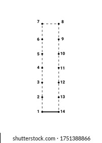 Alphabets character L lowercase connect the dots or dot to dots letter, Learning and educational activities game for kids, Vector illustration easy to customize it to fit your needs.