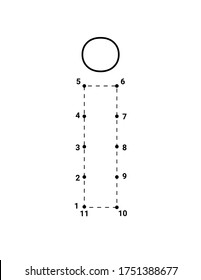 Alphabets character I lowercase connect the dots or dot to dots letter, Learning and educational activities game for kids, Vector illustration easy to customize it to fit your needs.