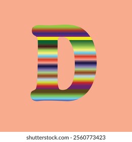 Alphabets D and Numbers icons vector