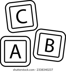 diseño de icono de línea de educación de alfabetos