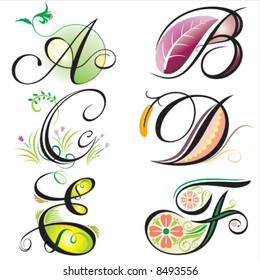 alphabets elements design -  series A to F