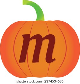 Alphabets Halloween pumpkin vector icon. Flat icon design. Halloween pumpkin transparent background.