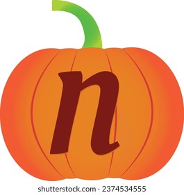 Alfabetos Icono vector de calabaza de Halloween. Diseño de iconos planos. Fondo transparente de calabaza de Halloween.