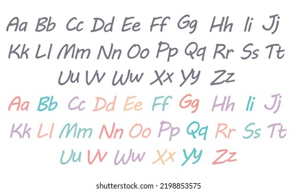 Alphabets hand drawn vector set design. Modern vector icon set