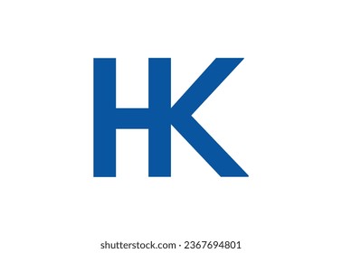 Alfabetos diseño del logotipo de letras HK con signo creativo, ilustración vectorial