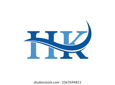 Alfabetos diseño del logotipo de letras HK con signo creativo, ilustración vectorial