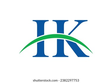 Alphabets IK letter logo design with creative sign, Vector illustration
