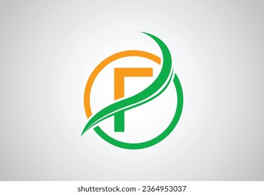 Alphabets initial F letter logo with Creative swoosh, Vector design concept

