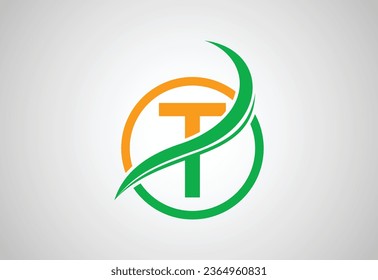 Alfabetos logotipo de letra T inicial con swoosh creativo, concepto de diseño vectorial