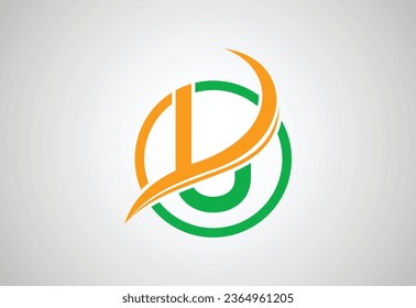 Alphabets initial U letter logo with Creative swoosh, Vector design concept
