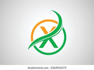 Alphabets initial X letter logo with Creative swoosh, Vector design concept
