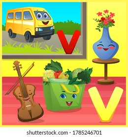 alphabets learning for kids with different objects