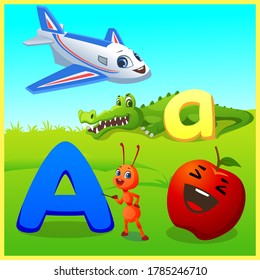 alphabets learning for kids with different objects