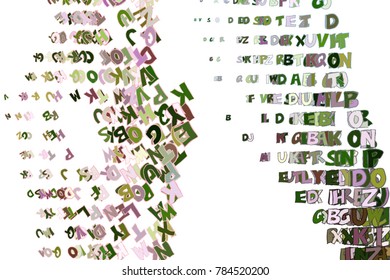 Alphabets letters abstract colorful background, texture or backdrop. Cartoon style vector.