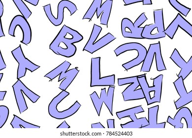Alphabets letters abstract colorful background, texture or backdrop. Cartoon style vector.