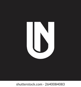 Alphabets Letters UN or NU Logo Monogram.